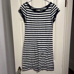 Navy and white striped tshirt dress